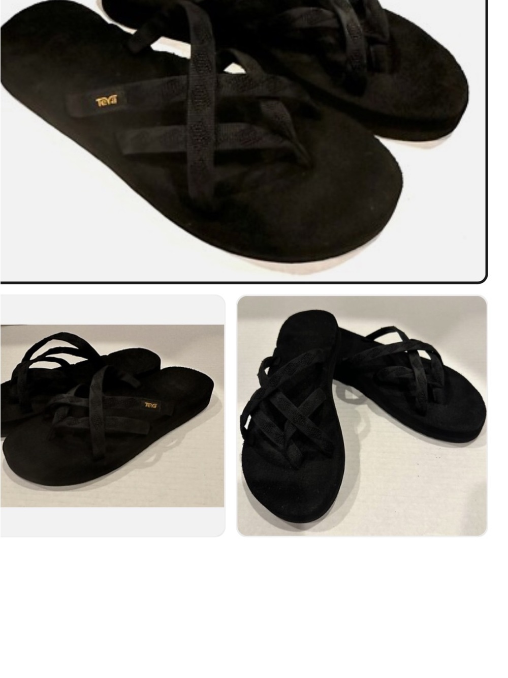 Teva Women’s Black Strappy Suede Slide Sandals
